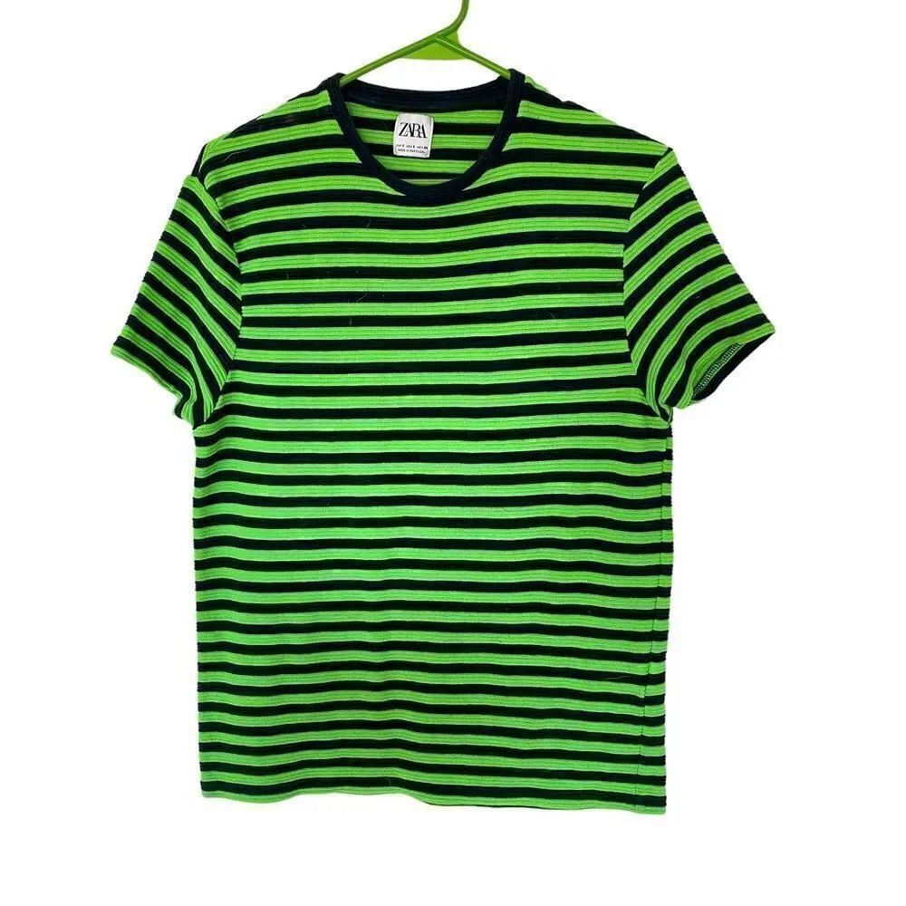 Zara short sleeve green blue top small